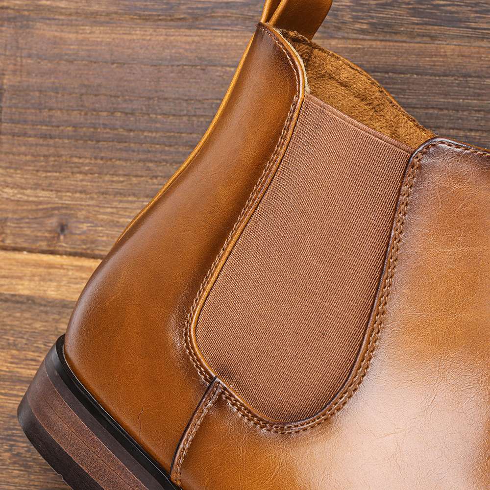 Plus Size Chelsea Boots Men's Classic Wooden Root