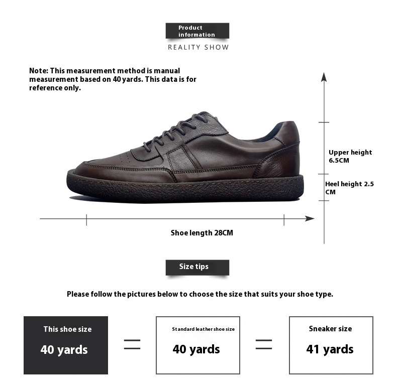 Leather Sneakers Breathable Low Top Vintage Men's Casual Shoes