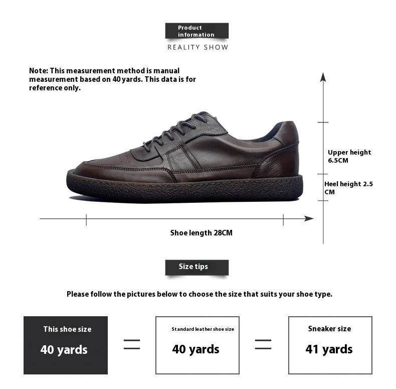 Leather Sneakers Breathable Low Top Vintage Men's Casual Shoes