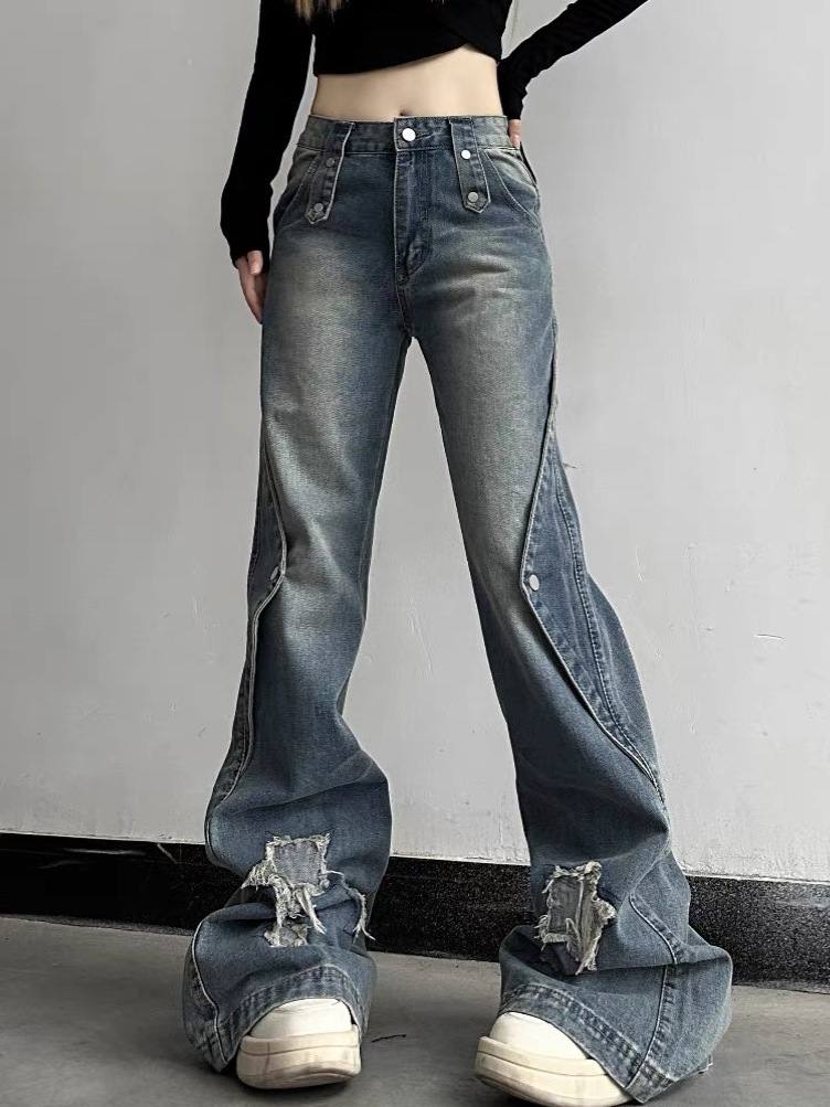 Slightly Flared Jeans Women's Street Slim Fit