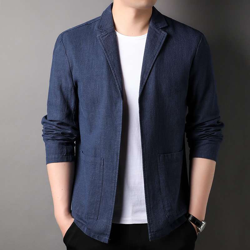 Men's Linen Suit Jacket Casual Fashion