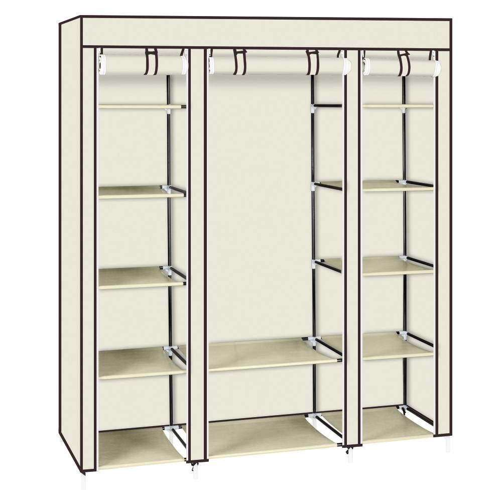 Non-woven Wardrobe 5 Layers 12 Compartments 150x45x175-beige