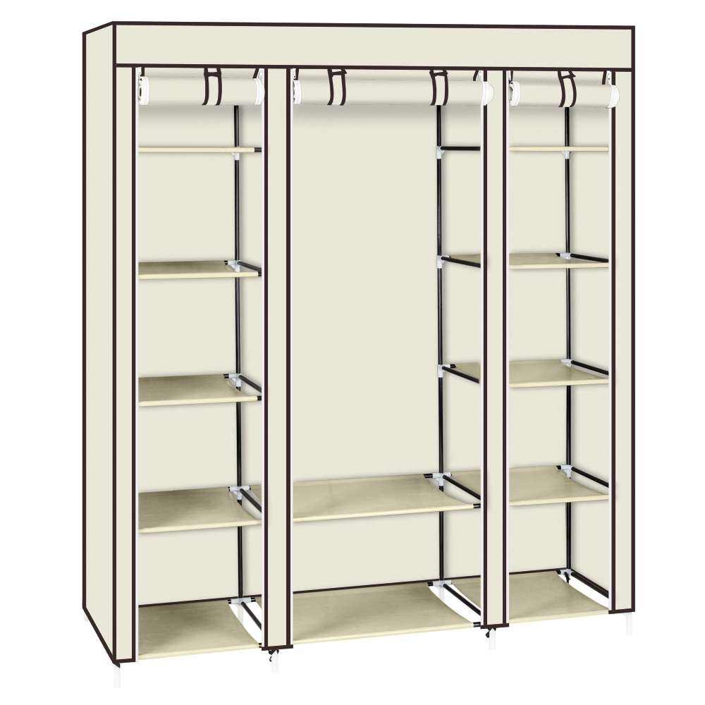 Non-woven Wardrobe 5 Layers 12 Compartments 150x45x175-beige