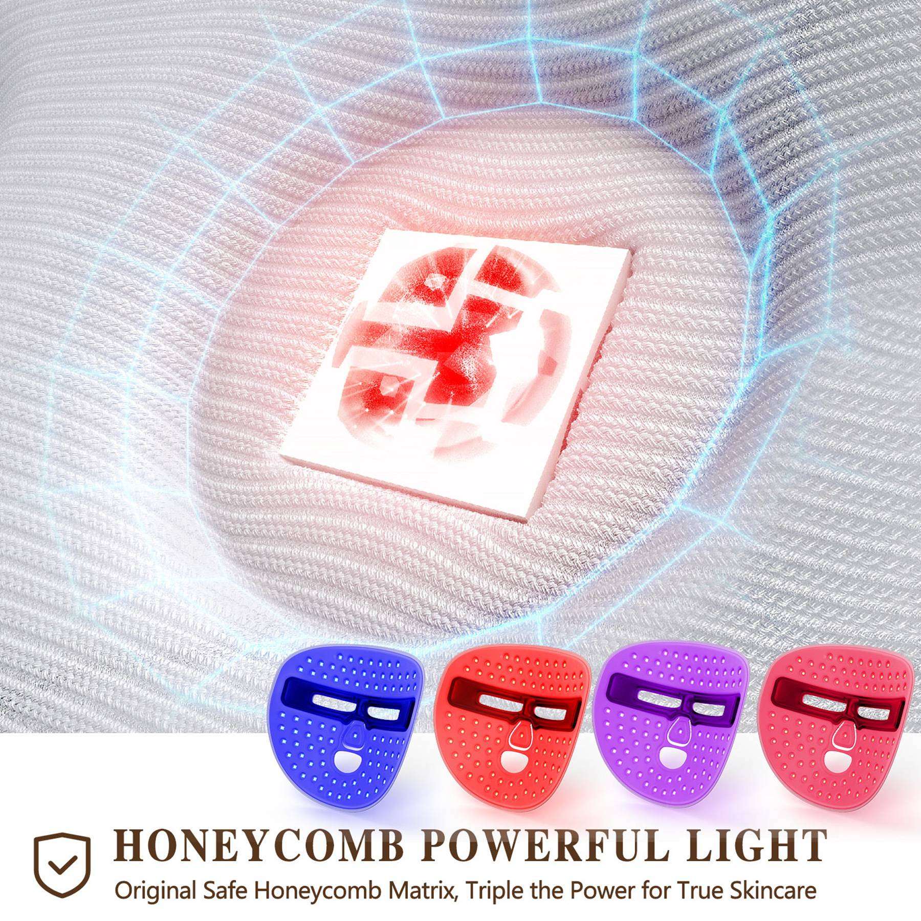 LED Face Mask Facial Care Tool, Red Light Therapy Mask For Face For Home Travel