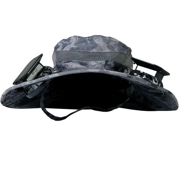 Outdoor Wide Brim Sun Hat With 2 Rechargeable Fans Solar Powered 3 Wind Speeds UPF50+ Breathable Waterproof Nylon Mesh Outdoor Hat For Hiking Camping Hunting Fishing
