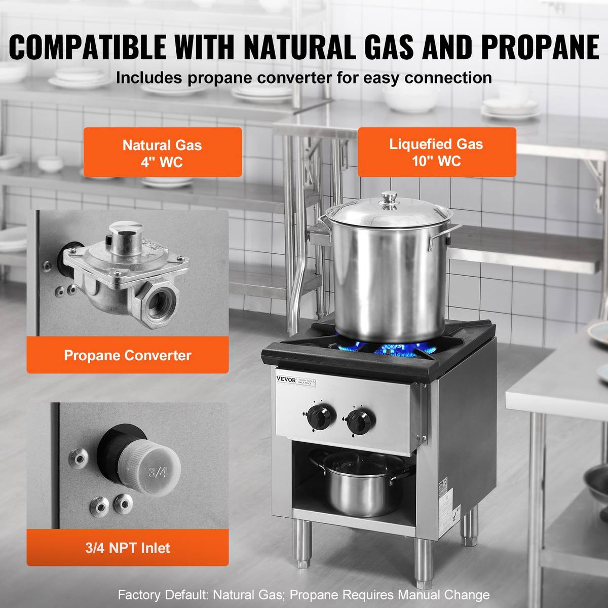 Commercial Gas Range Stove 1 Burner Countertop Cooking Hot Plate Kitchen
