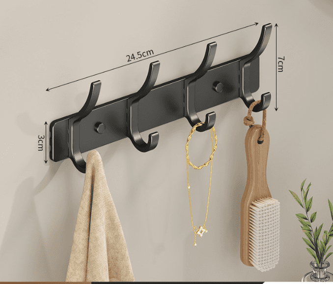 1pc Wall Mount Coat Rack - Thickened Clothe Hook. Bathroom Sticky Hook & Towel Clothe Wall Hanger. Iron Crafts For Wall Hanging.