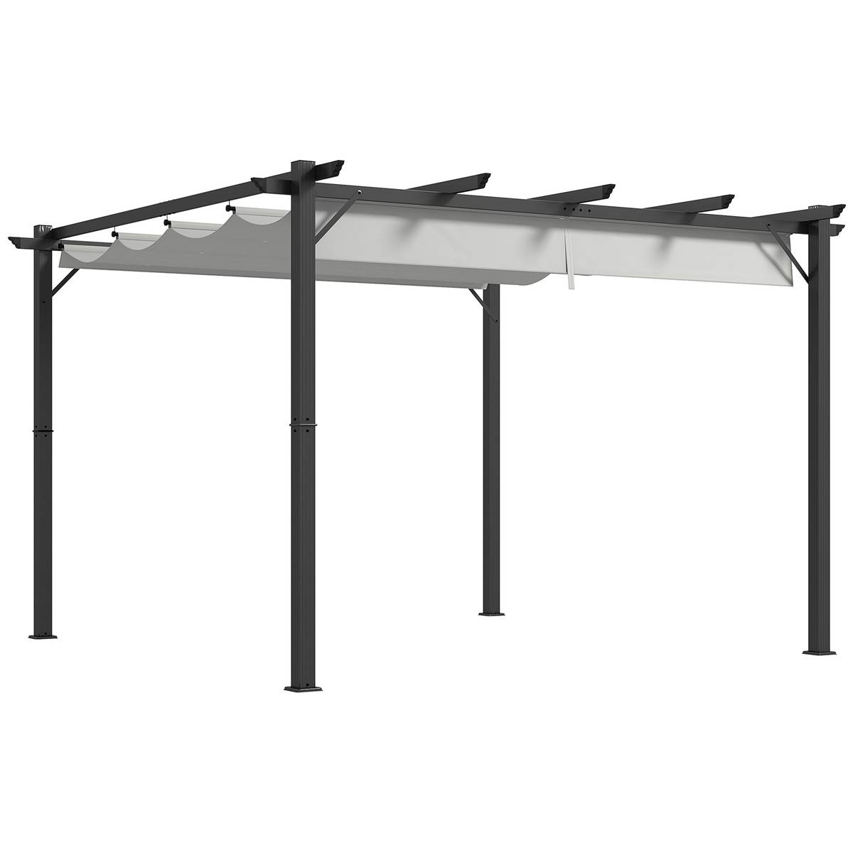 3 X 3(m) Aluminium Pergola Canopy Gazebo Awning Outdoor Garden Sun Shade Shelter Marquee Party BBQ, Light Grey