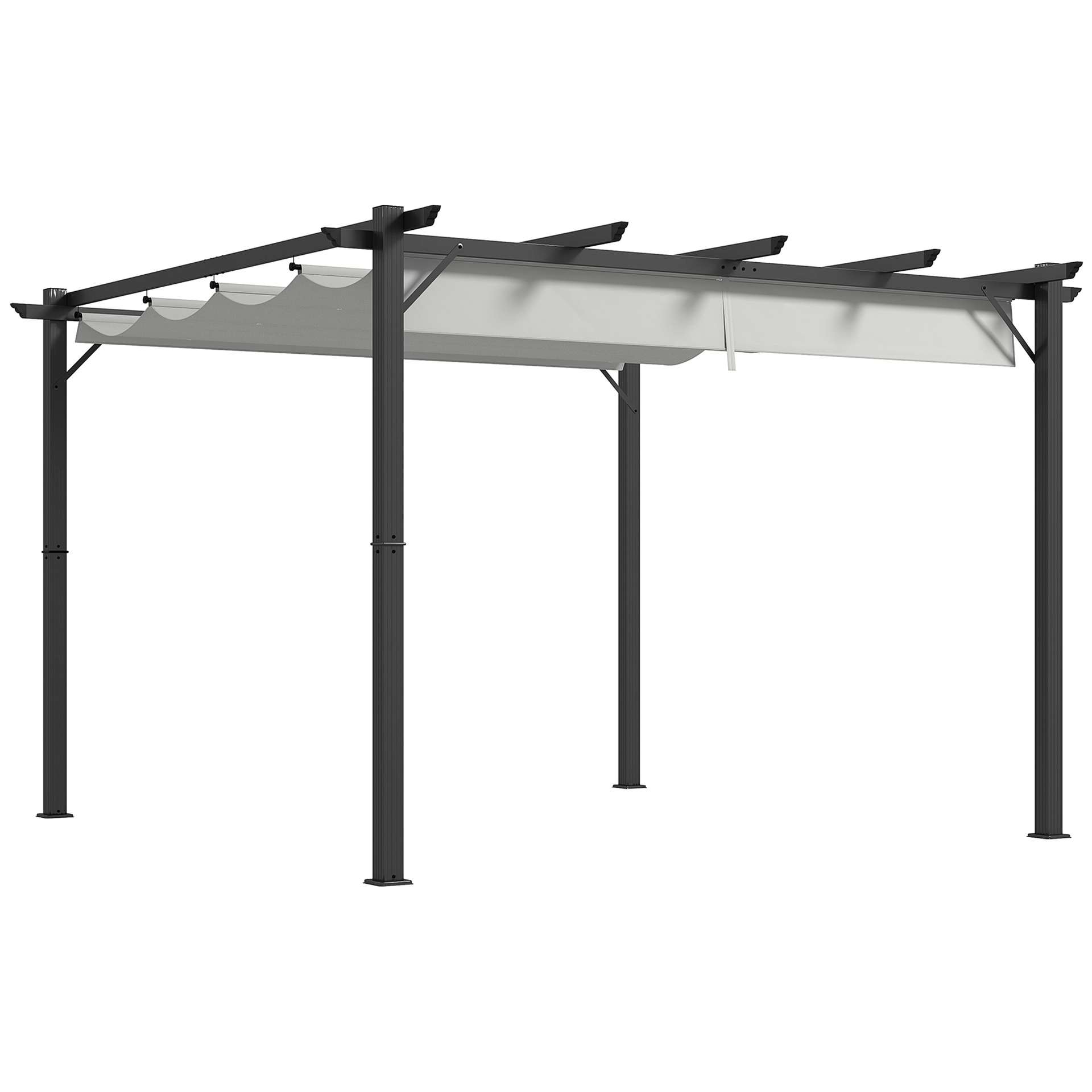 3 X 3(m) Aluminium Pergola Canopy Gazebo Awning Outdoor Garden Sun Shade Shelter Marquee Party BBQ, Light Grey