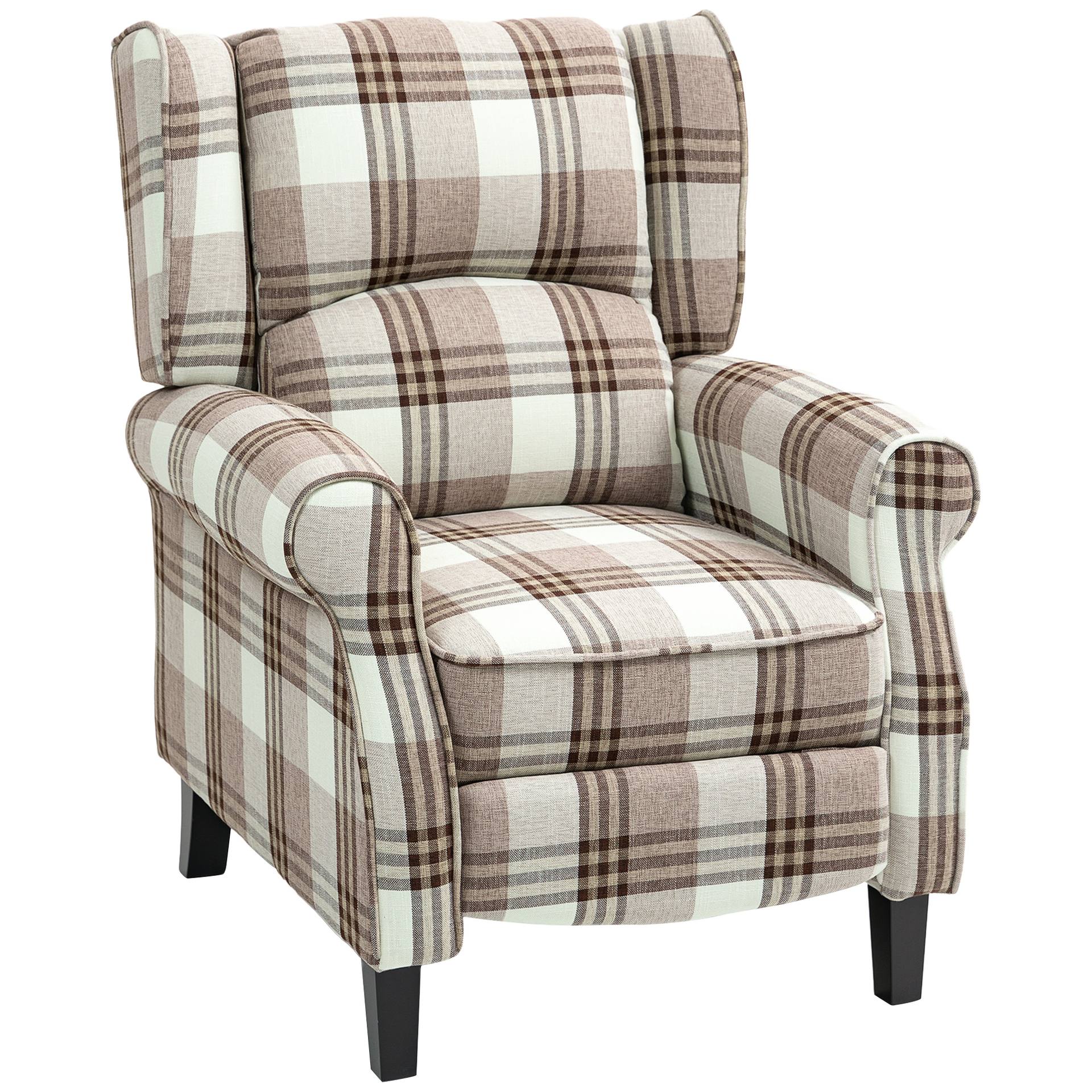 160° Reclining Armchair, With Footrest - Brown
