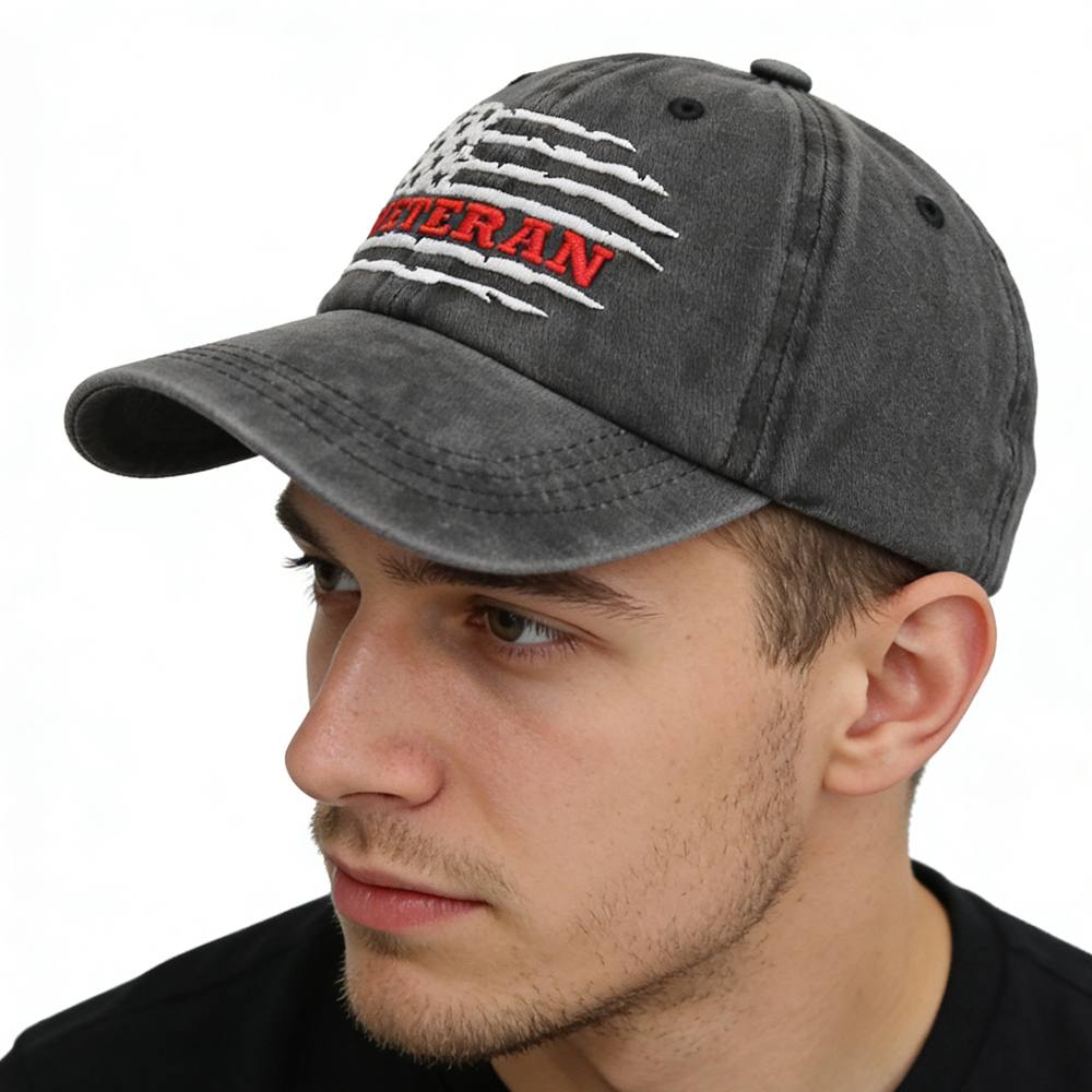 USA Patriotic Military Hat,Distressed Veteran Army Hat For Men Women, Adjustable Embroidered Wash Cotton Baseball Cap