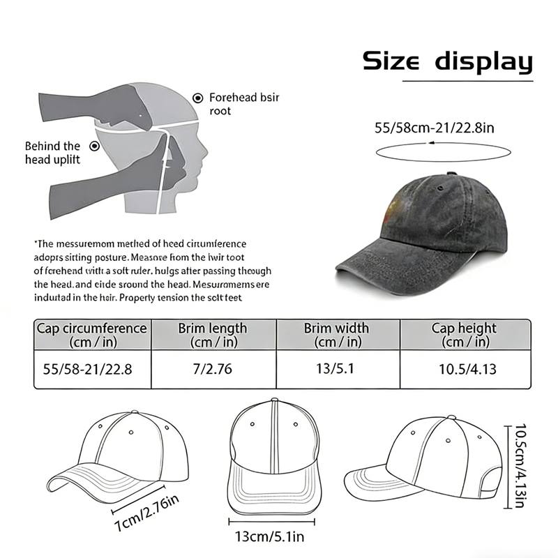 Fish Fear Hat For Men, Adjustable Embroidered Cotton Ponytail Baseball Cap