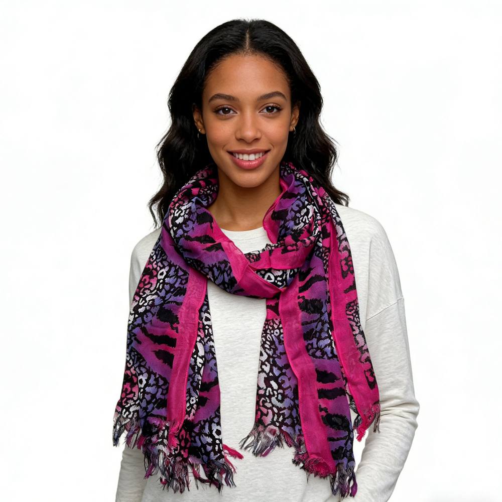 2pcs Extra Long Scarf,Bold Hot P Ink Pattern, Creative Knots Printed Scarf,vacation,daily Life,evening Party,Office Appropriate Subtlety For Women Men