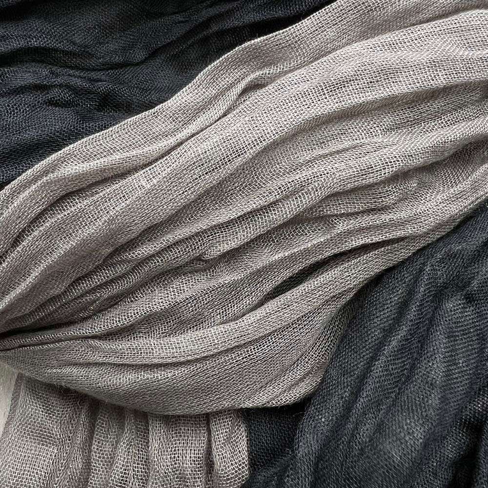 2pcs Textured Casual Scarf ,Khaki Black Crinkle Scarf ,vacation,daily Life,evening Party,Office Appropriate Subtlety For Women Men,for Casual Outfits
