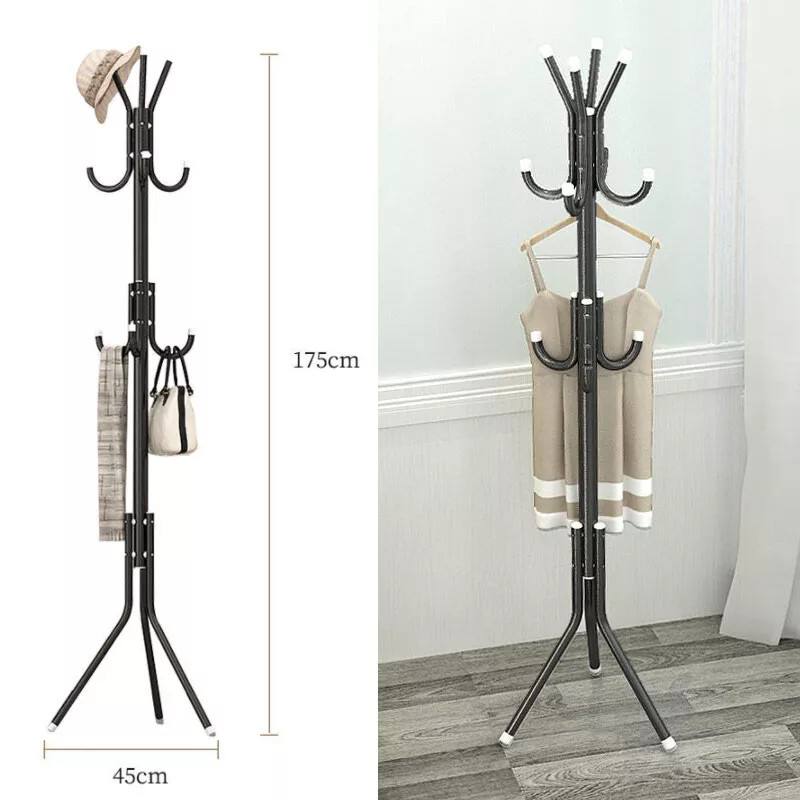 Coat Stand CoatHatJacketUmbrella Floor Standing Rack Clothes Hanger Hooks