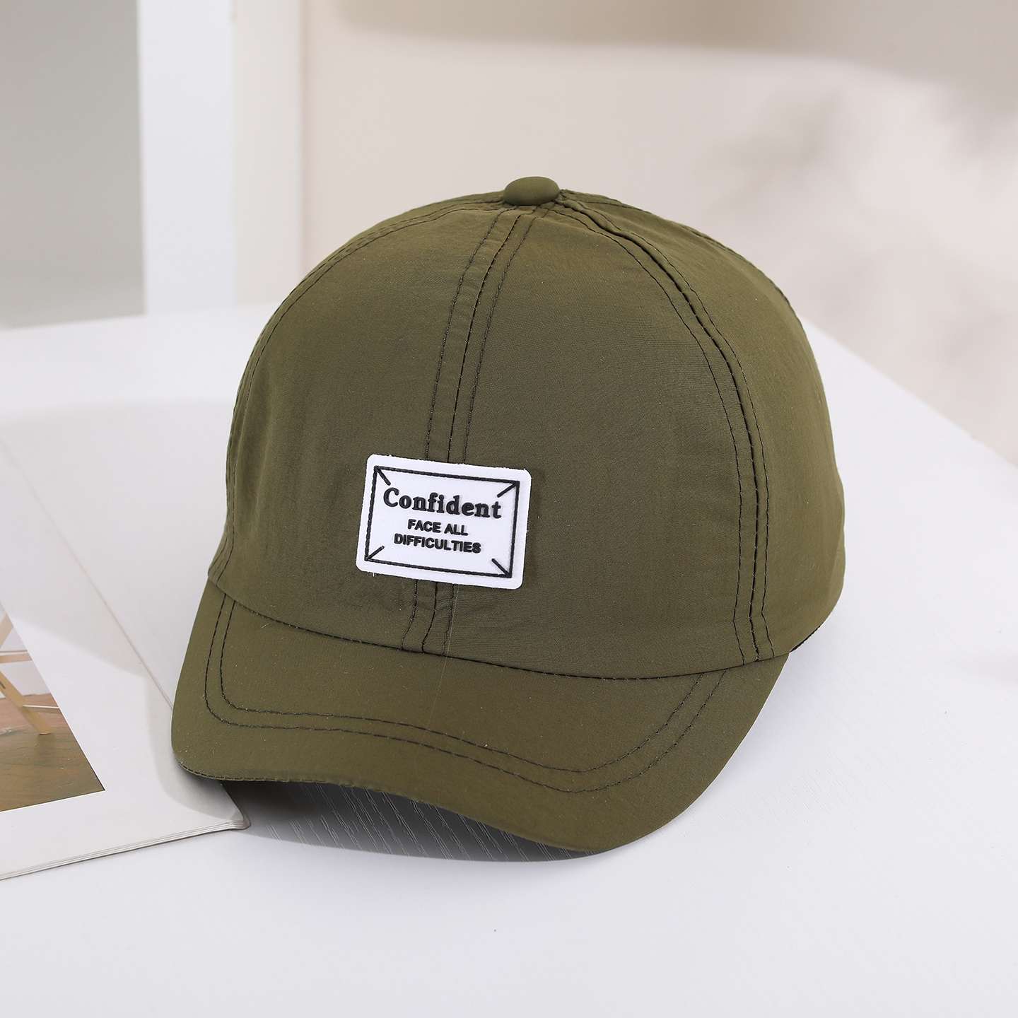 Solid-color Light Board Label Short Brim Quick-dry Thin Style Sun Protection Trendy Casual Baseball Cap Suitable For Outings, Outdoor Travel, Sports