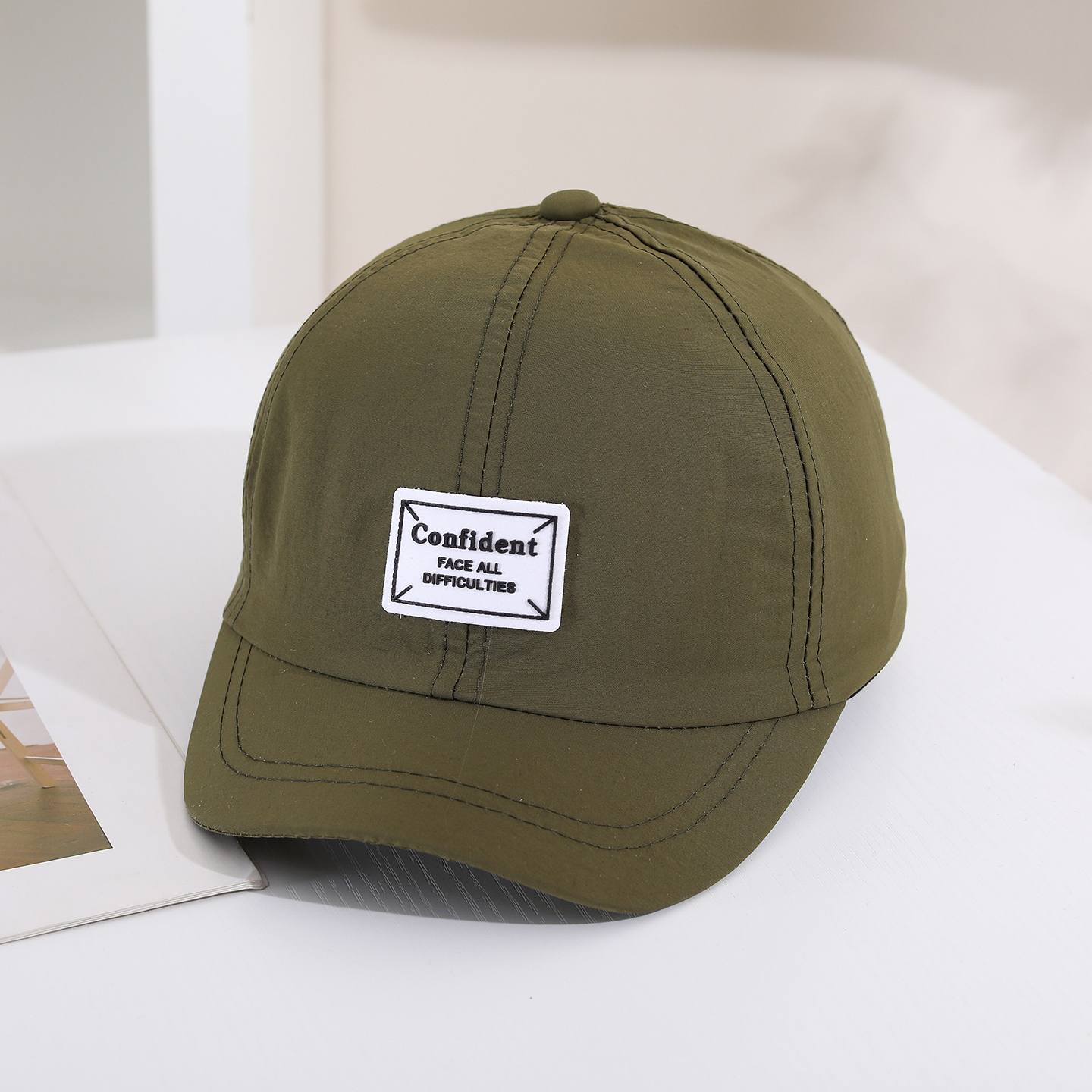 Solid-color Light Board Label Short Brim Quick-dry Thin Style Sun Protection Trendy Casual Baseball Cap Suitable For Outings, Outdoor Travel, Sports