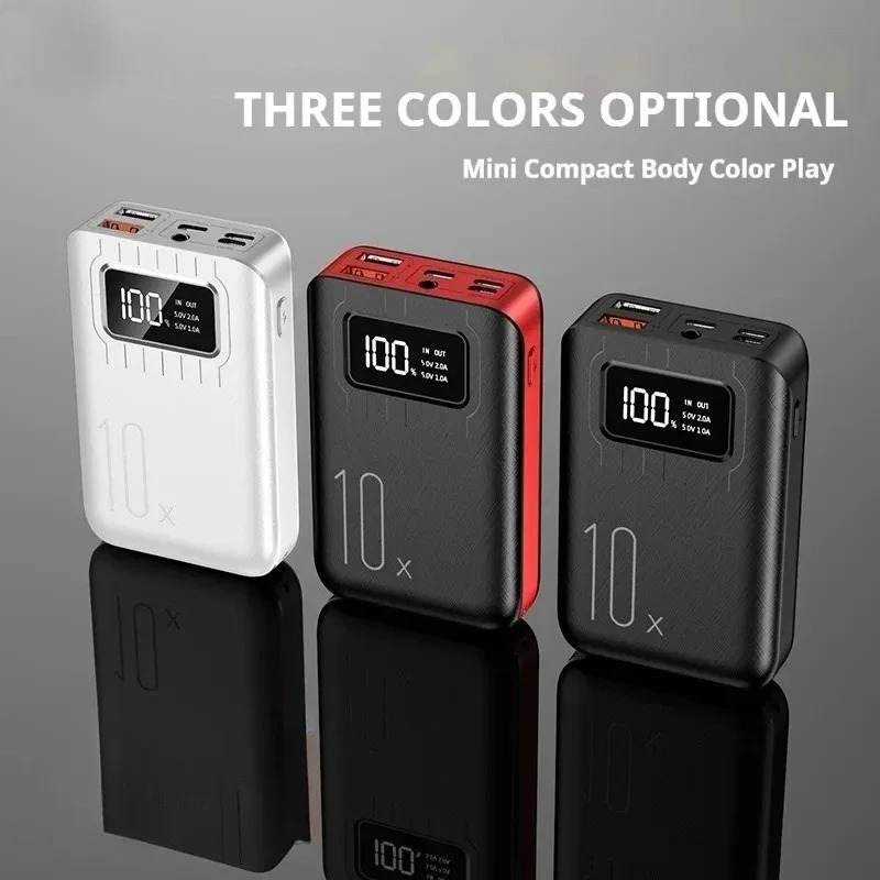 Portable Power Bank With High Capacity 10000 MAhAnd Fast Charging Function, Compatible With IPhone And Samsung.