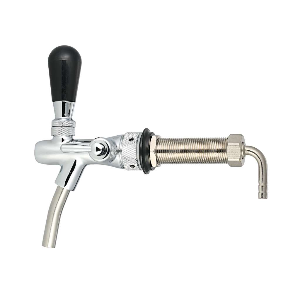 Adjustable Flow Control Chrome Draft Beer-faucet Tap G5/8 Shank Long Stem Home Brew Keg Tap