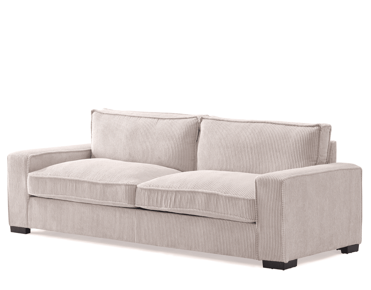 Luxe Corduroy Sofa With Sleek Design, Spacious And Comfortable 3 Seater Couch For Modern Living Room, Ideal For Entertainment And Cozy Moments, Large, Beige