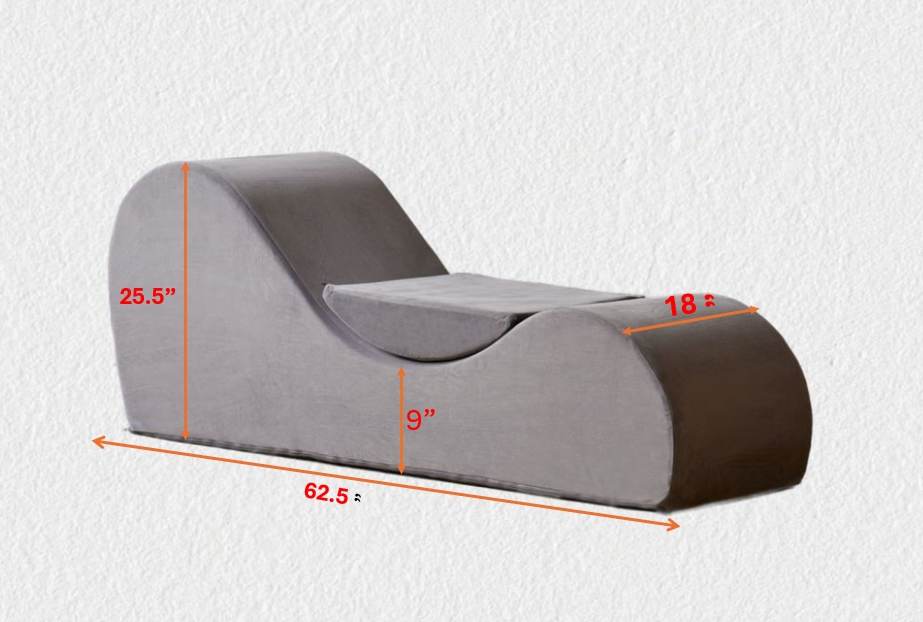 Solace Chaise Lounge Chair Relaxation, Ergonomic Design With Soft Yet Firm High-Density Foam Core, Removable Machine-Washable Cover, Grey
