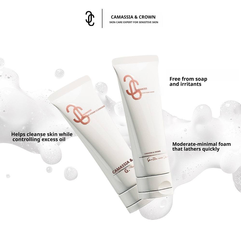 Snowkiss Amino Acid Cloud Foam Cleanser - Gentle Deep Pore Face Wash For Sensitive Skin - 35 Percent Amino Acid Formula - Hydrating And Non-Stripping