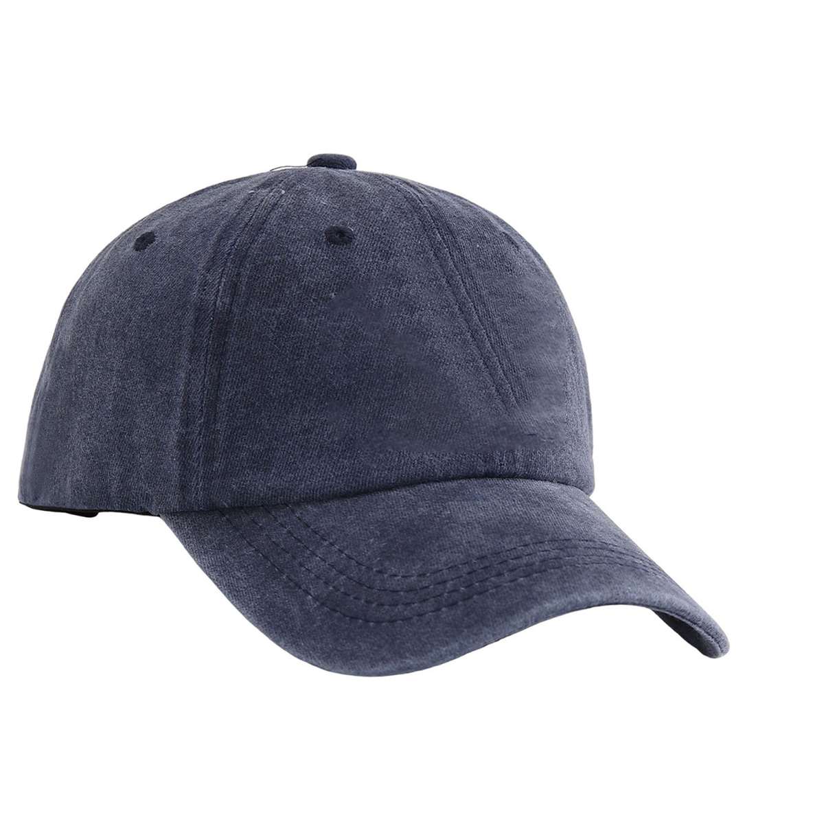 Baseball Cap Washable Cotton Printed Summer Men Hat Adjustable Head Circumference Navy Blue