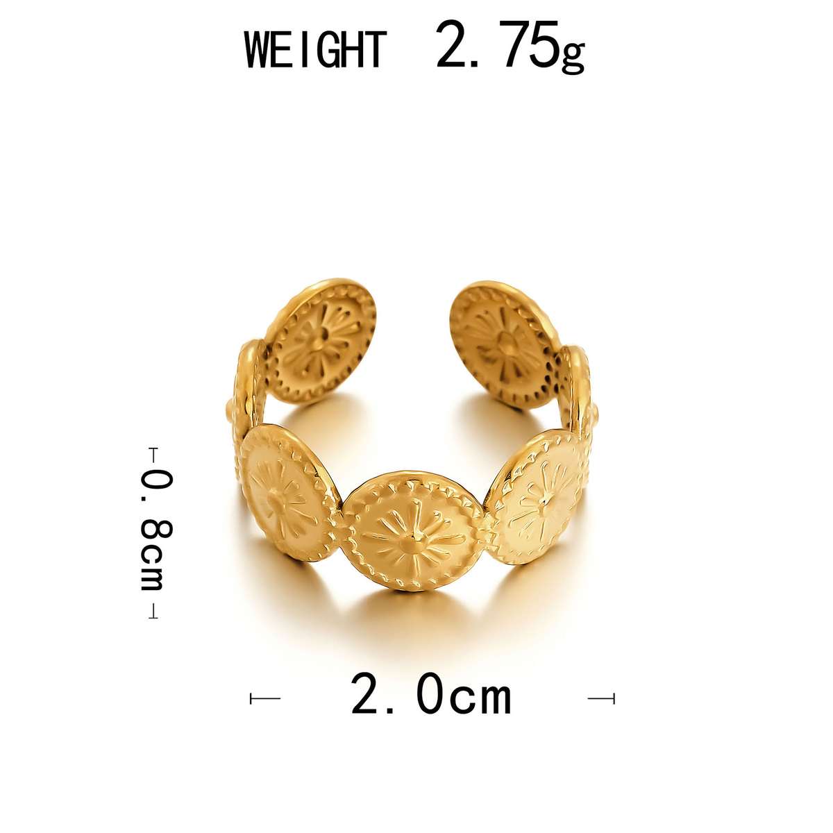 Stainless Steel Adjustable Ring Heart Flower Starfish Shell Fashion Ornament