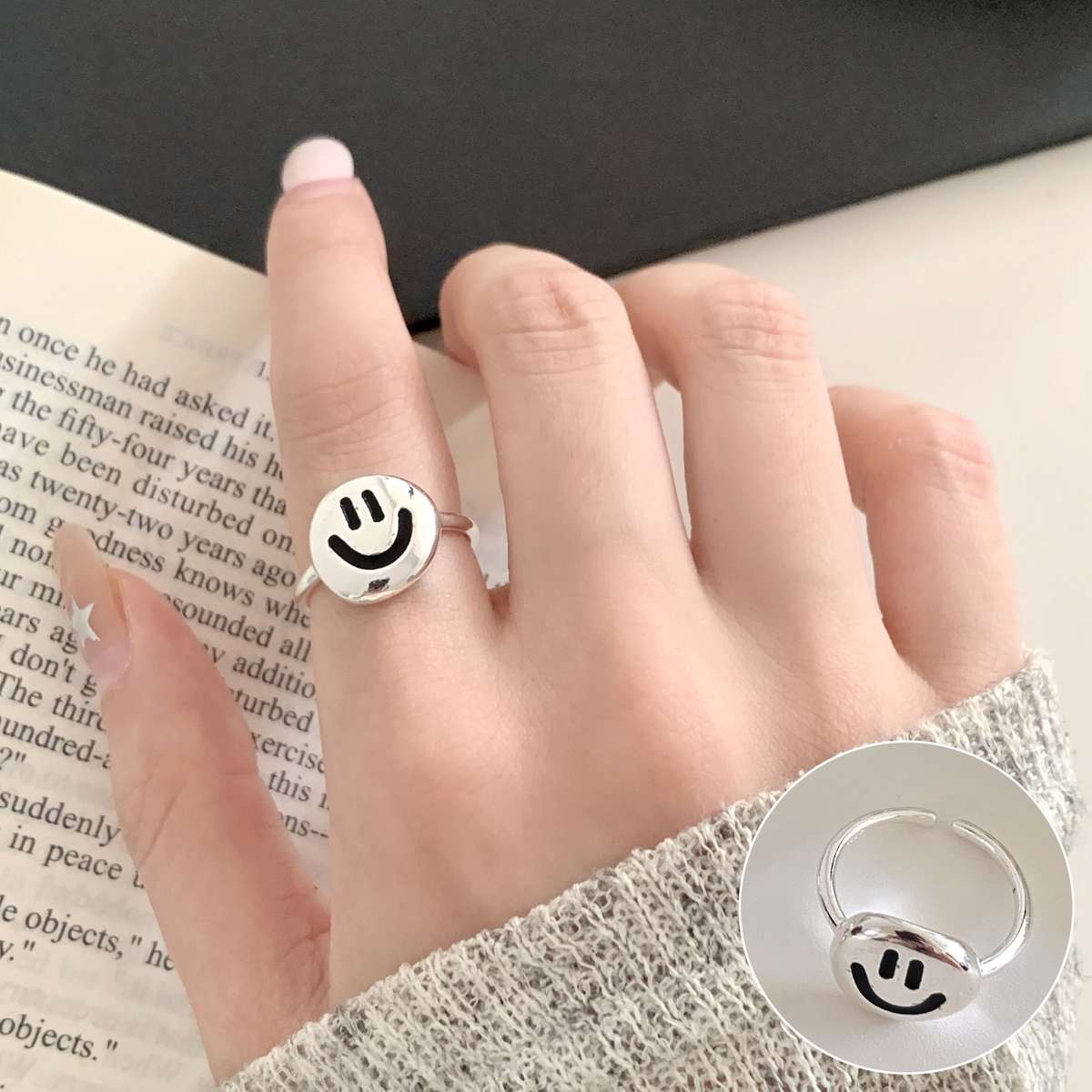 Ins Trendy Pattern Open Ring Personality Ladies Index Finger Jewelry