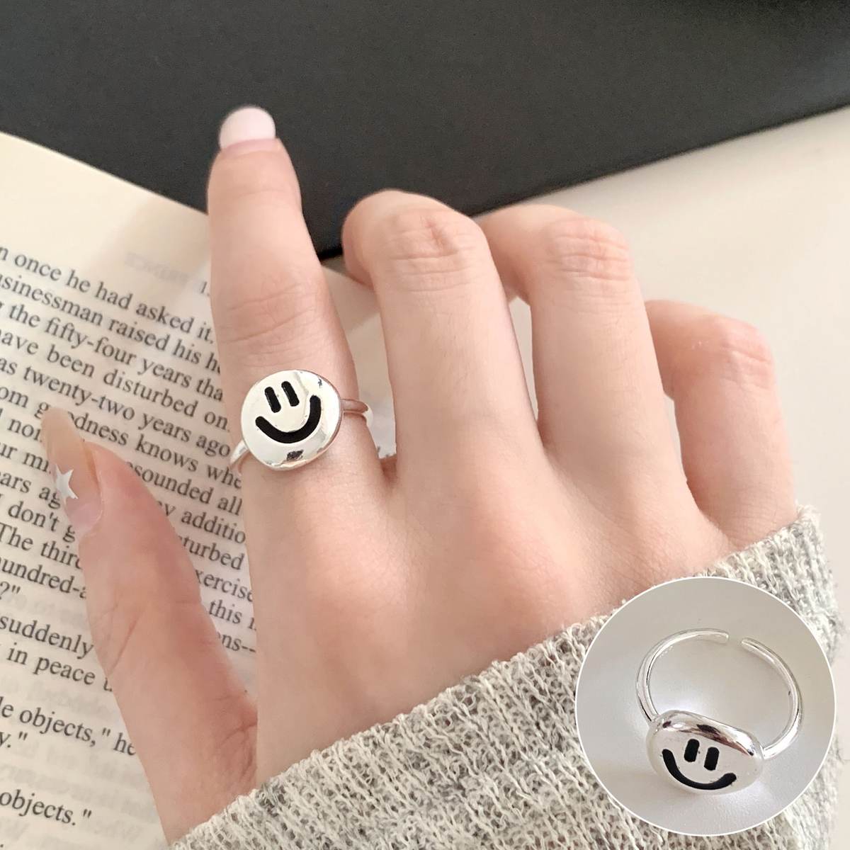 Ins Trendy Pattern Open Ring Personality Ladies Index Finger Jewelry