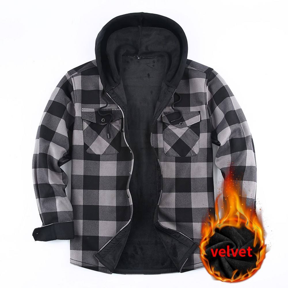 JM319 Hooded Fleece Shirt Jacket