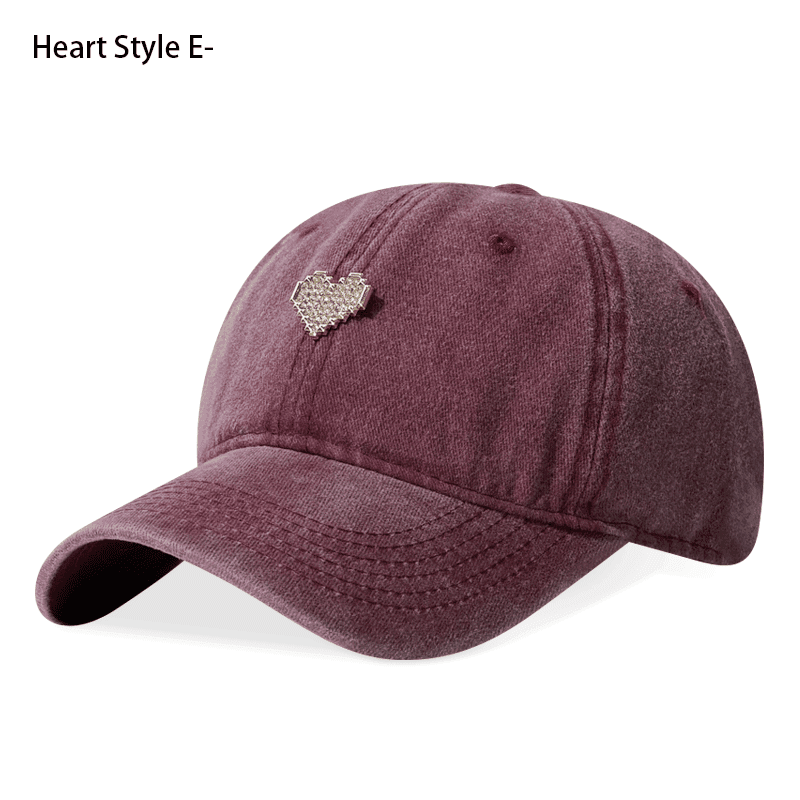 Washed Old Quick Drying Baseball Cap Handmade Accessory Pattern Printed Duckbill Cap Big Head Circumference Sun Hat For Women