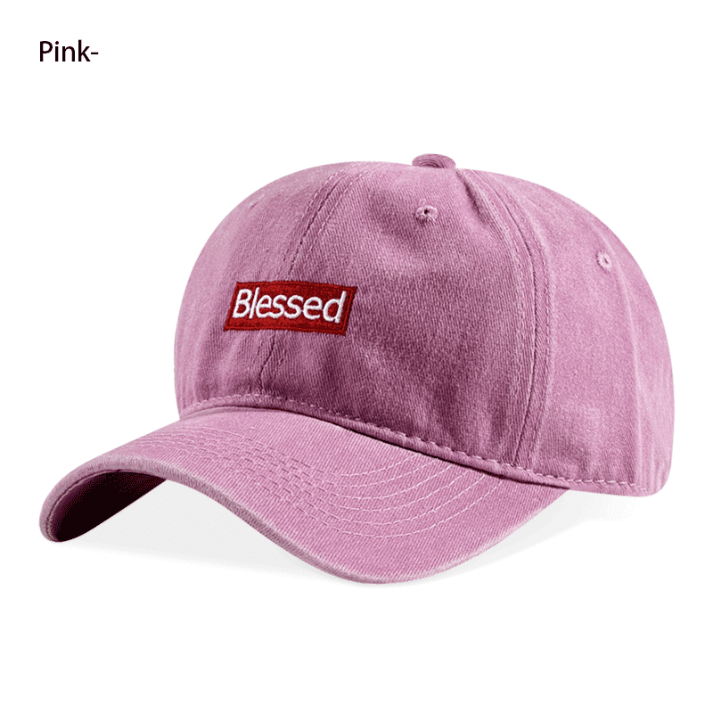Vintage Washed Blessed Embroidered Baseball Cap Adjustable Unisex Streetwear Dad Hat