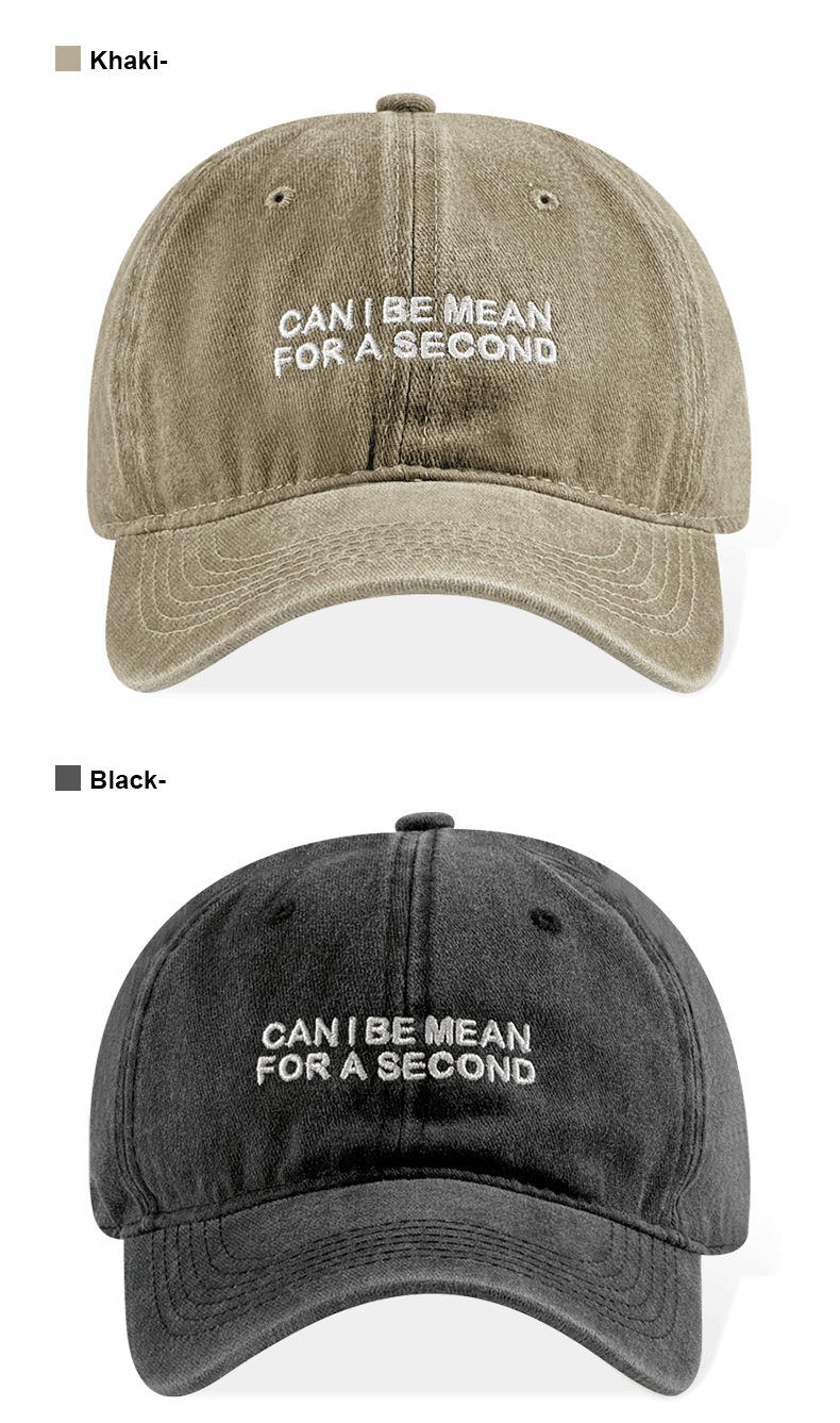 Navy Washed Cotton Baseball Cap With Sassy Quote Embroidery Adjustable Casual Hat