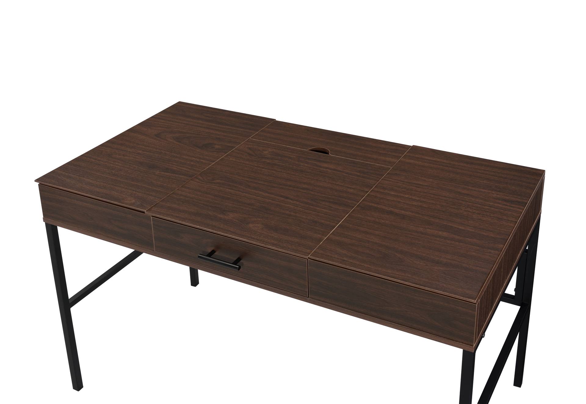 Verster Oak & Black Finish Writing Desk W USB