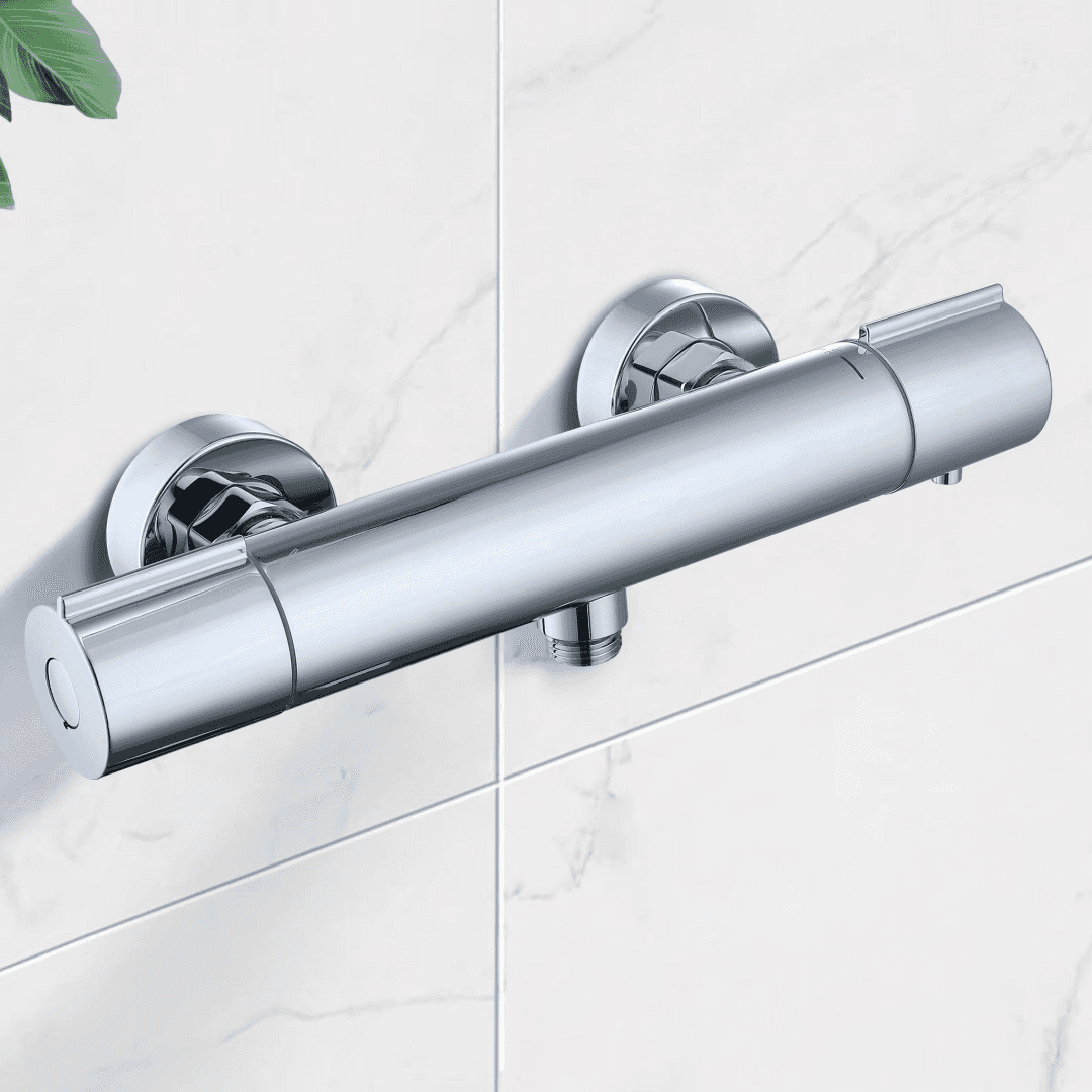 Thermostatic Shower Mixer Tap, Shower Mixer For Shower Column, Bathtub, Chrome Brass Bathroom Faucet