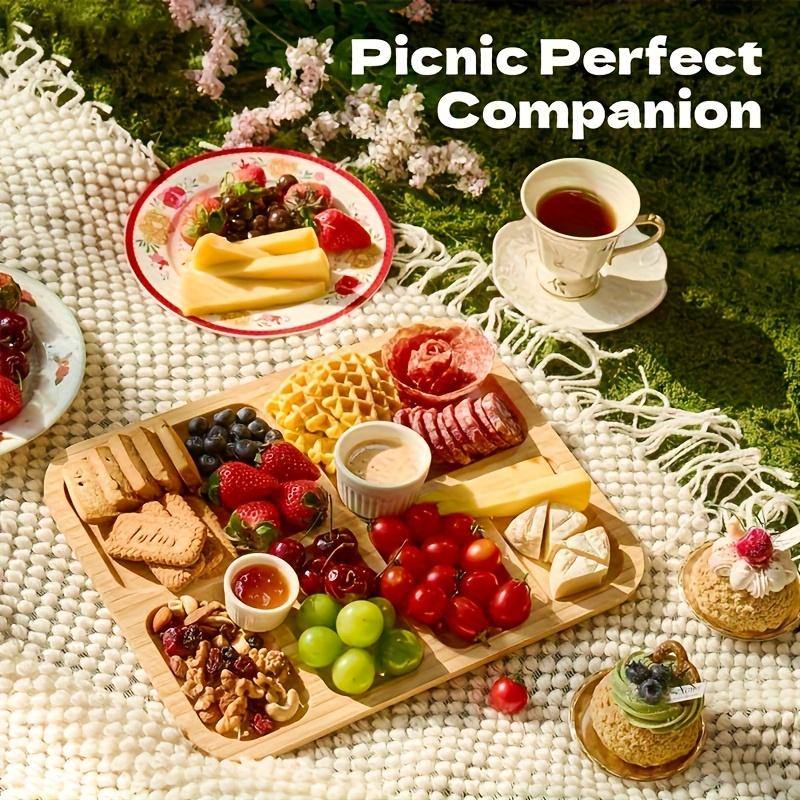 Cheese Tray With Clear Acrylic Lid Portable Charcuterie Board Suitable For Camping, Parties, Restaurants, And Holidays Serving Tray And Cutting Board For Appetizers, Deli Meats, And Snacks.