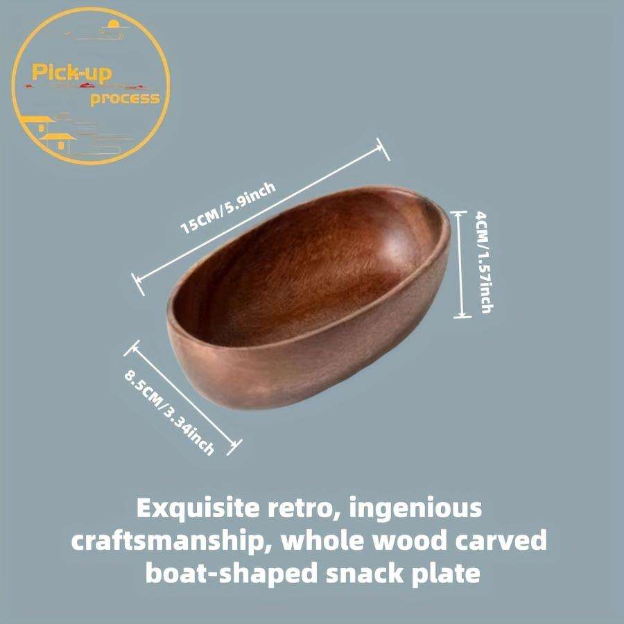 Four-piece Japanese Boat-shaped Sushi Platter, Stylish Handmade From Wood, Durable, Easy To Clean, And Non-contact Kitchenware, Suitable For Serving Fruits, Nuts, And Desserts.