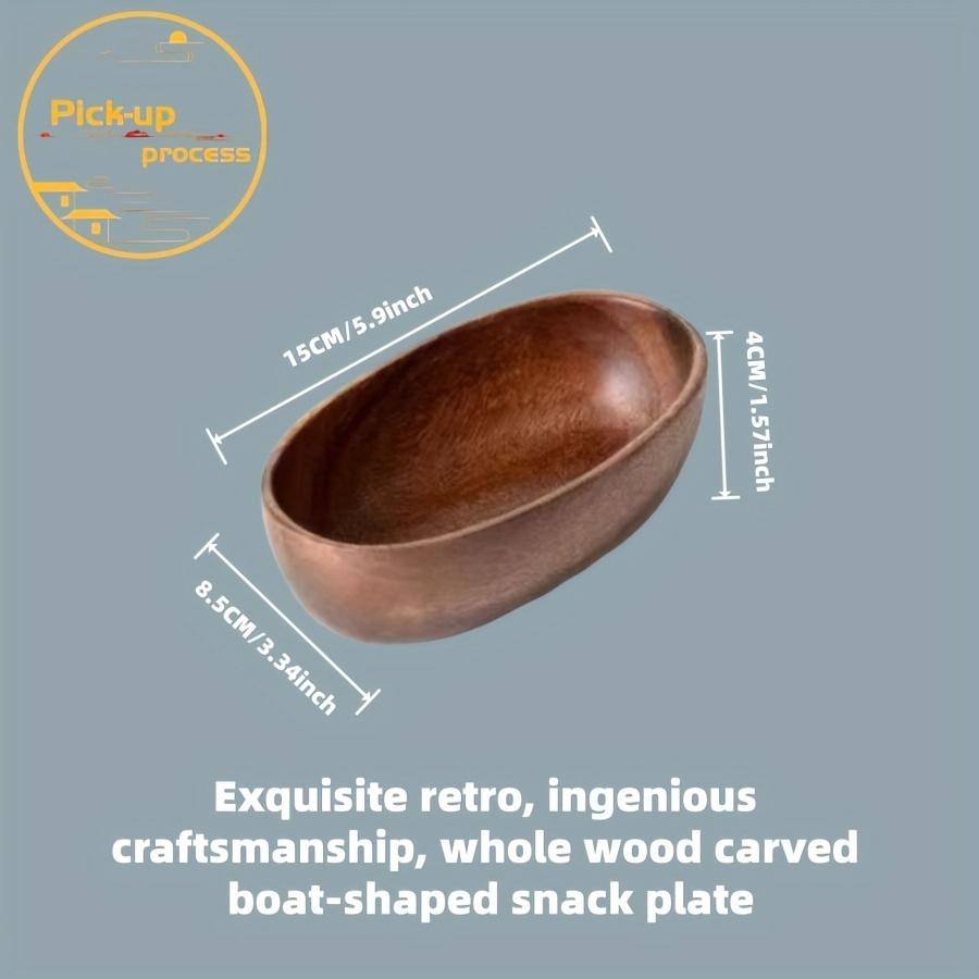 Four-piece Japanese Boat-shaped Sushi Platter, Stylish Handmade From Wood, Durable, Easy To Clean, And Non-contact Kitchenware, Suitable For Serving Fruits, Nuts, And Desserts.