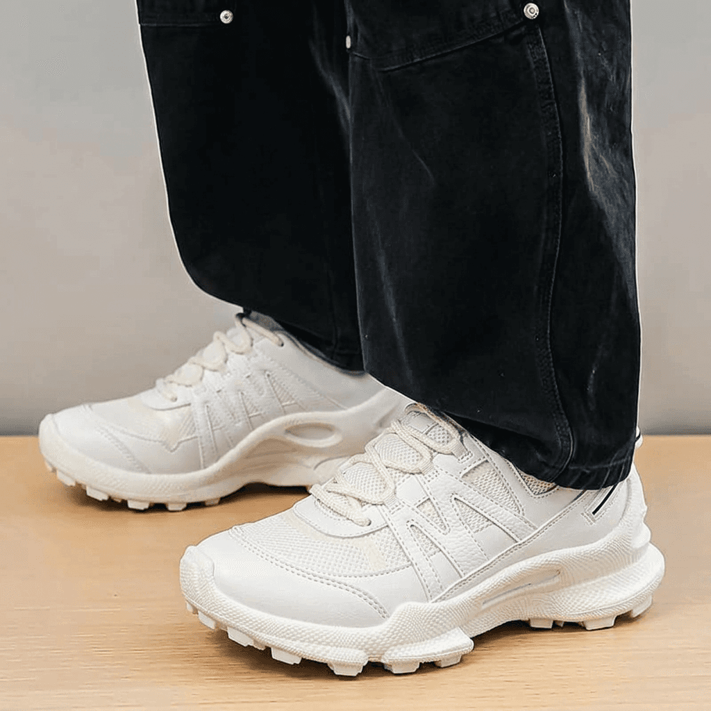 Men's Soft Sole Breathable Sports Walking Shoes, Breathable Cross-Country Running & Outdoor Hiking Shoes For Men