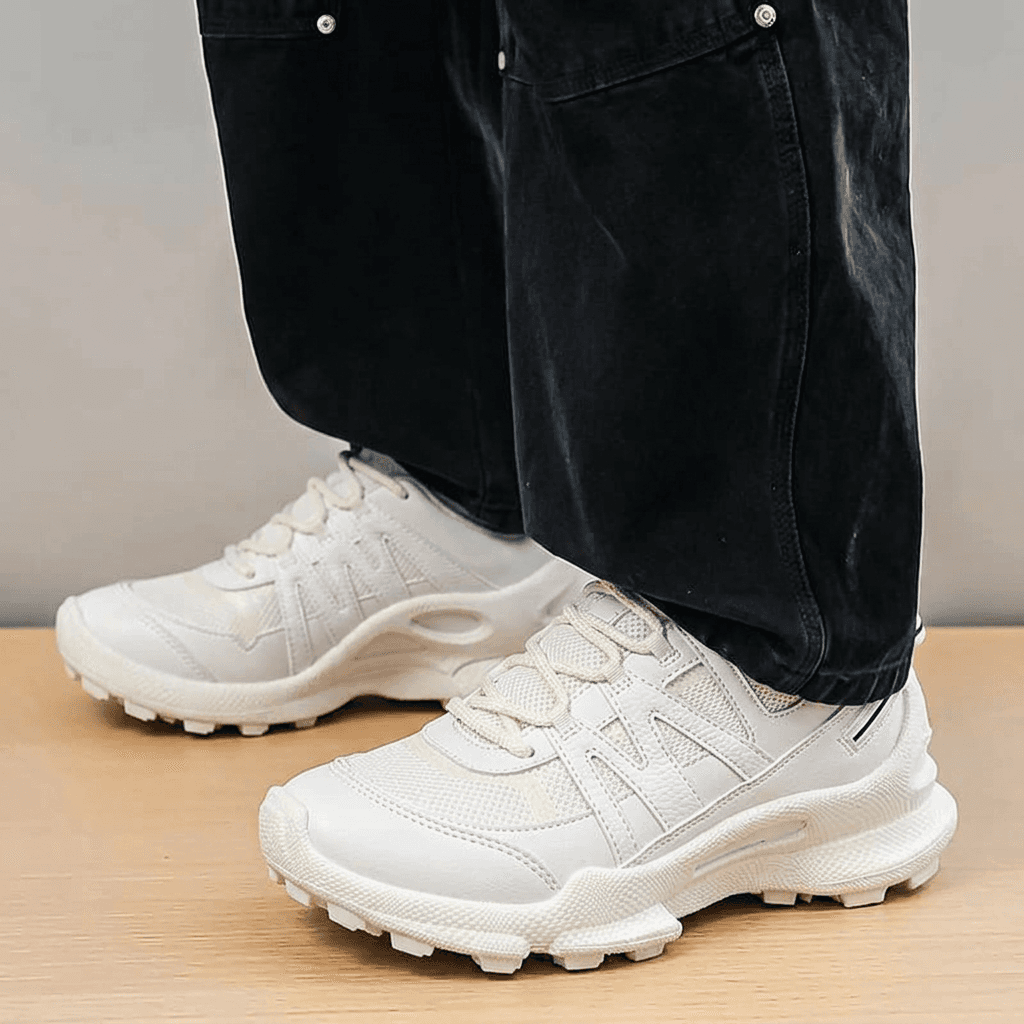 Men's Soft Sole Breathable Sports Walking Shoes, Breathable Cross-Country Running & Outdoor Hiking Shoes For Men