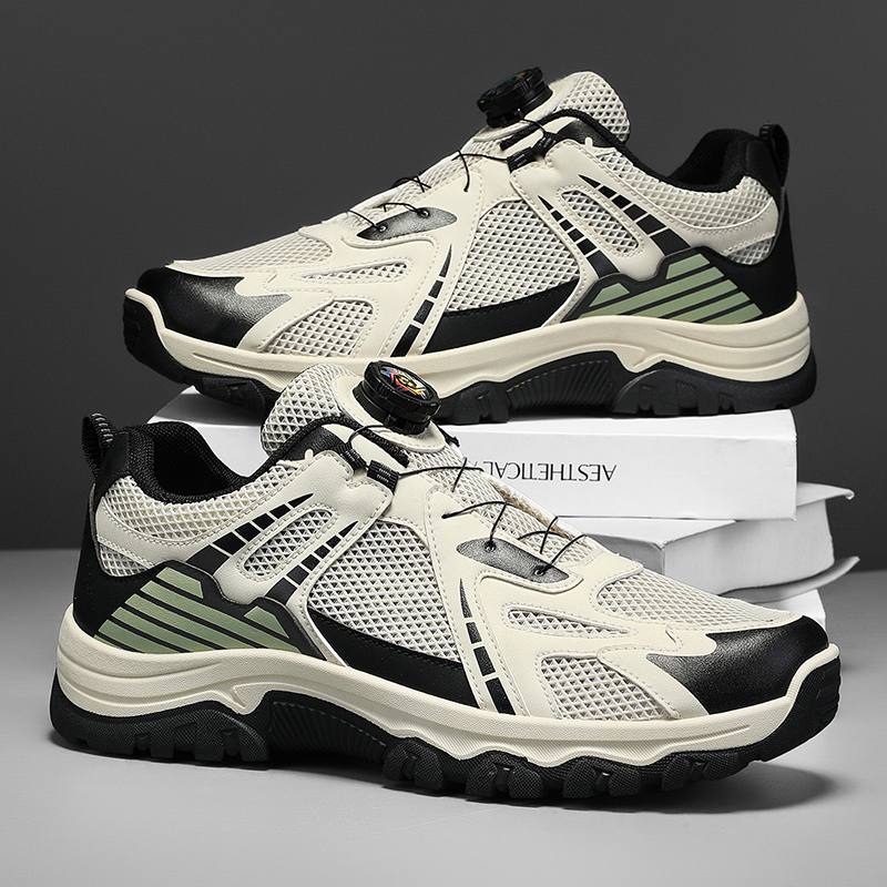Men's Summer Hiking Shoes, New Breathable Hollow Mesh Sneakers, Non-slip Wear-resistant Casual Dad Shoes For Men