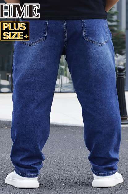 Plus Size Baggy Jeans Men Dark Blue Loose Fit Denim Pants Big And Tall Casual US Ready Stock