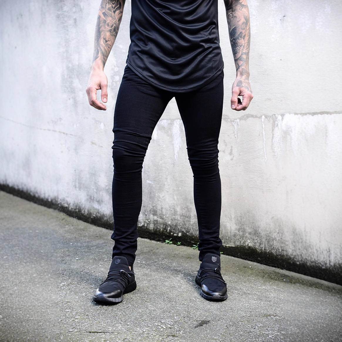 European And American New Men's Tight New Solid Color Denim Skinny Pants