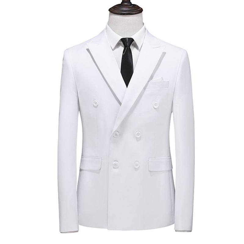Men's Slim-fit Solid Color Double-row Two-button Suit