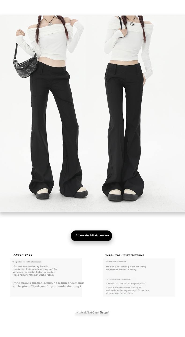 Autumn New Black Retro Casual Pants Women