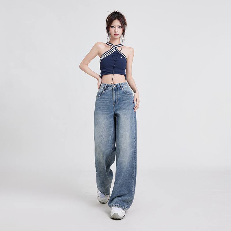 Wide Leg Jeans Women's High Waist Baggy Straight Trousers