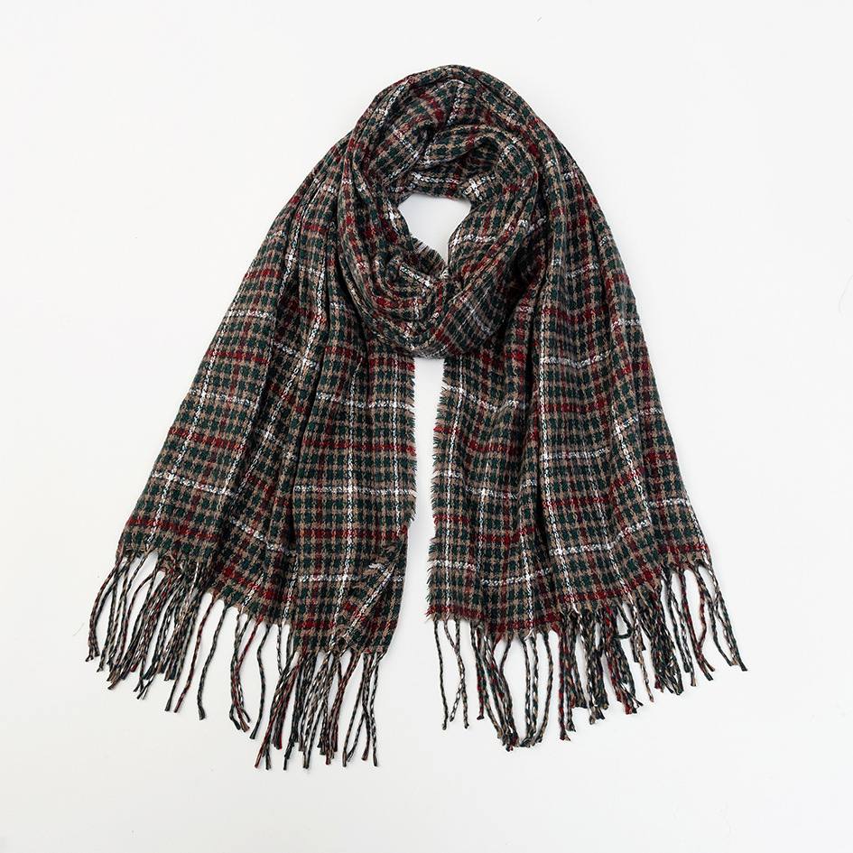 Men's And Women's Cashmere Plaid Tassel Scarf
