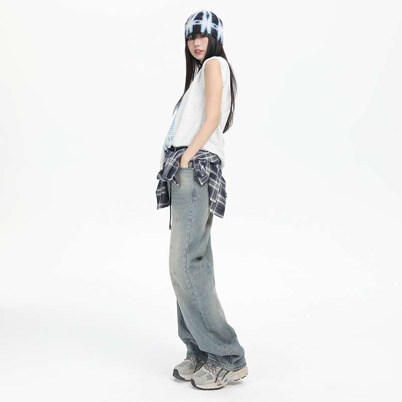 Women's Loose Drooping Wide Leg Mop Pants