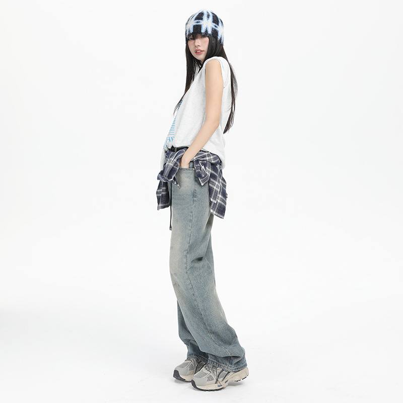 Women's Loose Drooping Wide Leg Mop Pants